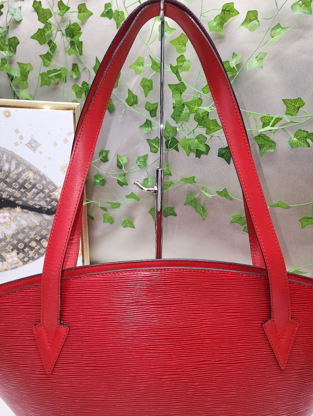 Authentic Louis Vuitton Epi Saint Jacques Castillan Red W/ Dust Bag - Picture 10 of 17